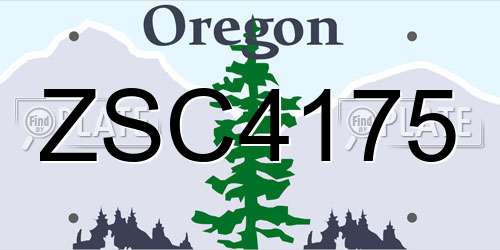 ZSC4175 Oregon License Plate