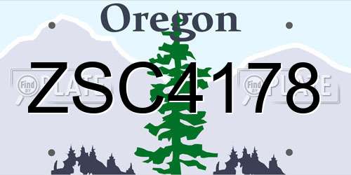ZSC4178 Oregon License Plate