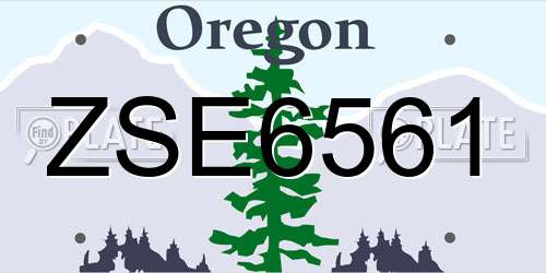 ZSE6561 Oregon License Plate