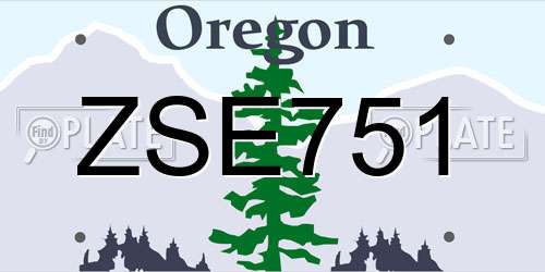 ZSE751 Oregon License Plate