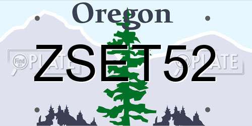 ZSET52 Oregon License Plate