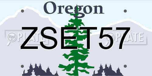 ZSET57 Oregon License Plate