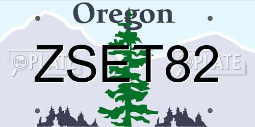 ZSET82 Oregon License Plate