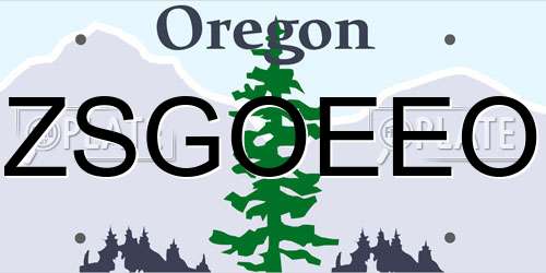 ZSGOEEO Oregon License Plate