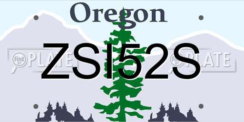 ZSI52S Oregon License Plate