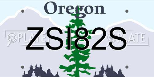 ZSI82S Oregon License Plate