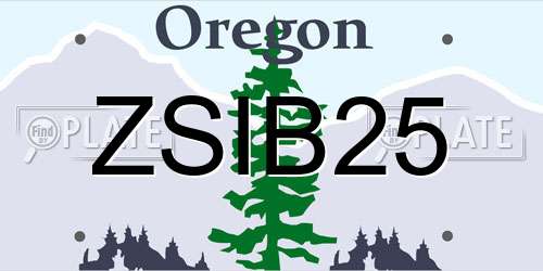 ZSIB25 Oregon License Plate