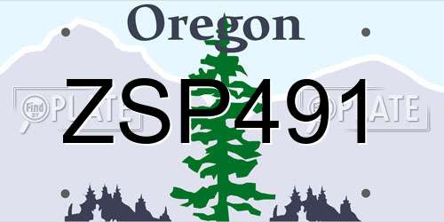 ZSP491 Oregon License Plate
