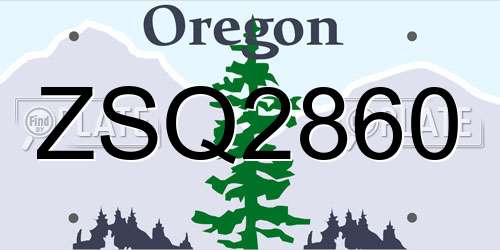 ZSQ2860 Oregon License Plate