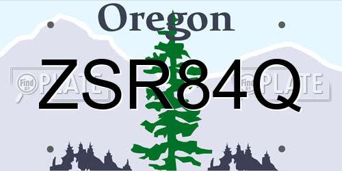 ZSR84Q Oregon License Plate