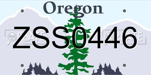 ZSS0446 Oregon License Plate