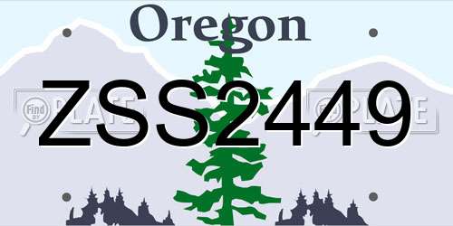 ZSS2449 Oregon License Plate