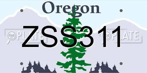 ZSS311 Oregon License Plate
