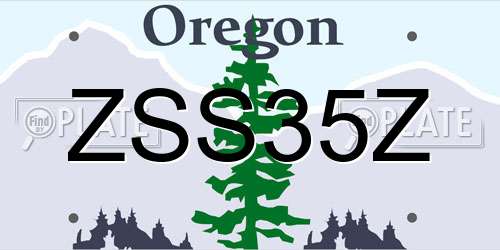 ZSS35Z Oregon License Plate
