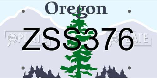 ZSS376 Oregon License Plate