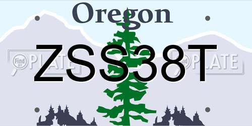 ZSS38T Oregon License Plate
