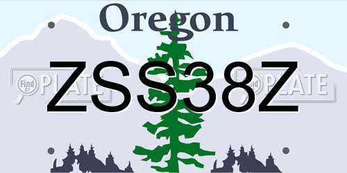ZSS38Z Oregon License Plate