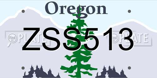 ZSS513 Oregon License Plate