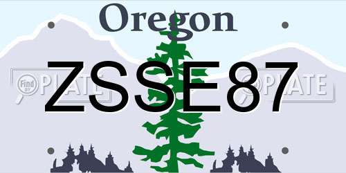 ZSSE87 Oregon License Plate