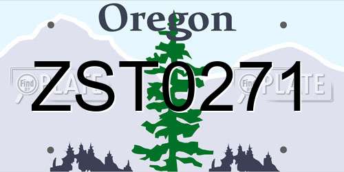 ZST0271 Oregon License Plate