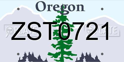 ZST0721 Oregon License Plate