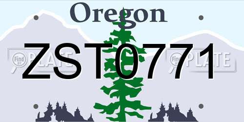 ZST0771 Oregon License Plate