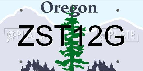 ZST12G Oregon License Plate