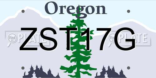 ZST17G Oregon License Plate