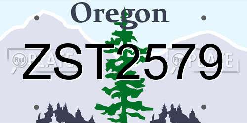 ZST2579 Oregon License Plate