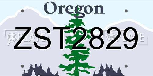 ZST2829 Oregon License Plate