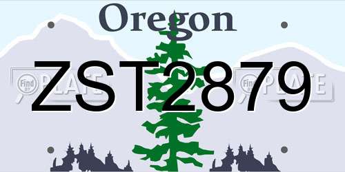 ZST2879 Oregon License Plate