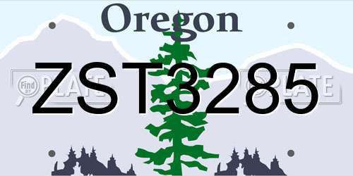 ZST3285 Oregon License Plate