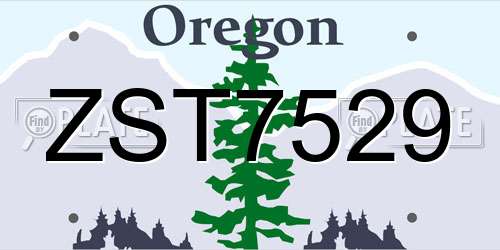 ZST7529 Oregon License Plate
