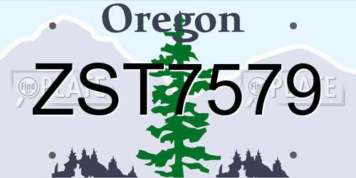 ZST7579 Oregon License Plate