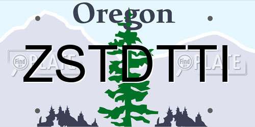 ZSTDTTI Oregon License Plate