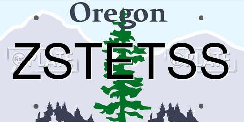 ZSTETSS Oregon License Plate