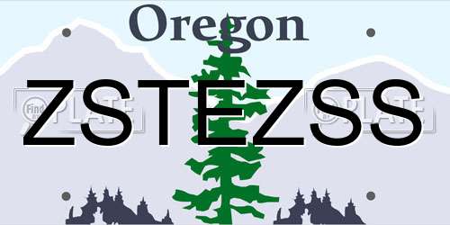 ZSTEZSS Oregon License Plate