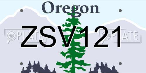 ZSV121 Oregon License Plate