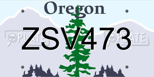 ZSV473 Oregon License Plate