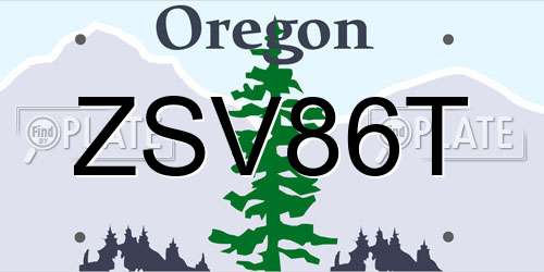 ZSV86T Oregon License Plate