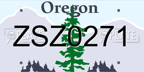 ZSZ0271 Oregon License Plate