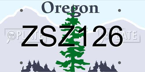 ZSZ126 Oregon License Plate