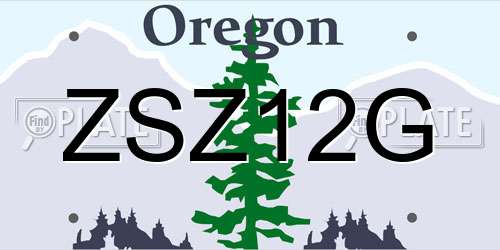 ZSZ12G Oregon License Plate