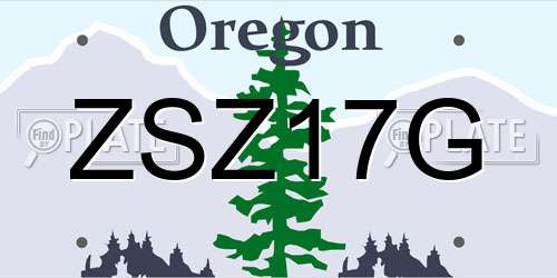 ZSZ17G Oregon License Plate
