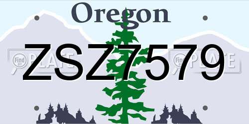 ZSZ7579 Oregon License Plate