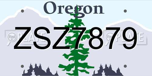 ZSZ7879 Oregon License Plate