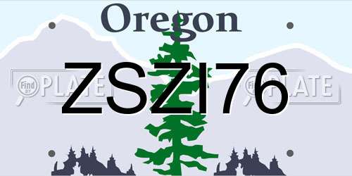 ZSZI76 Oregon License Plate