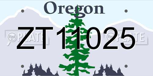 ZT11025 Oregon License Plate