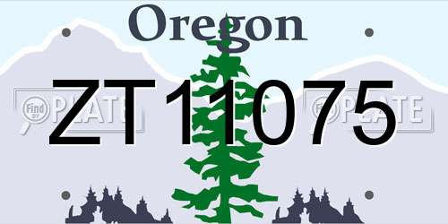 ZT11075 Oregon License Plate