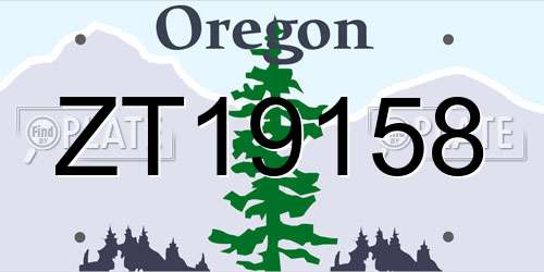 ZT19158 Oregon License Plate